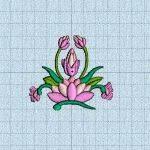 DEMETRIA BOTEZ - BRODERIE BUCHET MIC DE FLORI ROZ