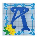DEMETRIA BOTEZ - BRODERIE IN CRUCE FLORAL MONOGRAM A